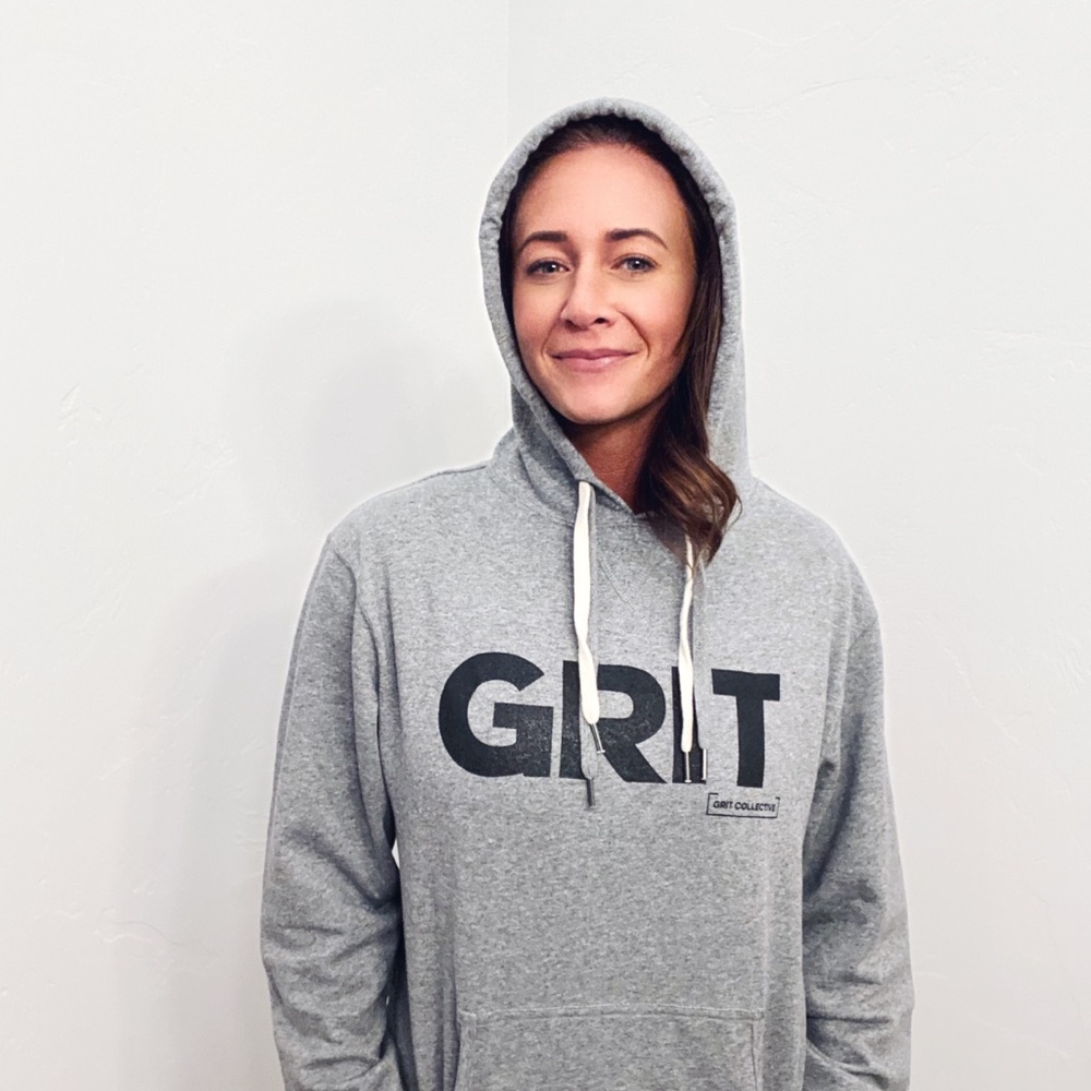 Grit Collective grey hoodie - new brand apparel.